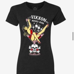 Women’s Vixxon mans ruin pin up t-shirt small